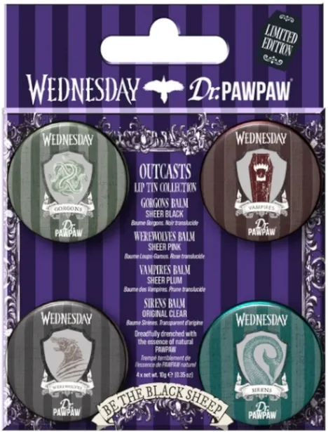 Набор бальзамов для губ Dr. PAWPAW x Wednesday четырех бальзама с касторовым и подсолнечным маслом четырехx10 г