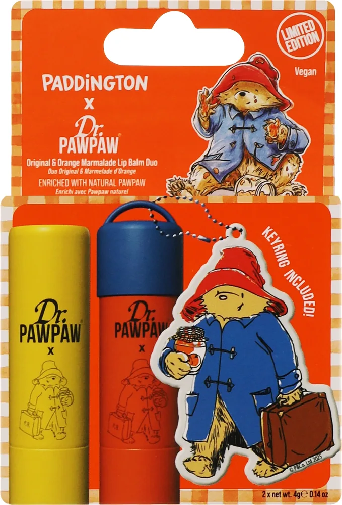 Набор Dr. PAWPAW x Paddington бальзам для губ 4 г бальзам с апельсиновым мармеладом 4 г и брелок/ Доктор Папау