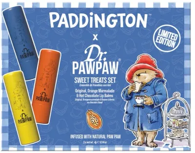 Набор бальзамов для губ Dr. PAWPAW x Paddington Sweet Treats трех бальзама с касторовым и подсолнечным маслом трехx4 г/ Доктор ПоПо