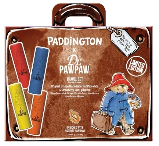 Набор бальзамов для губ Dr. PAWPAW x Paddington Travel четырех бальзама с касторовым и подсолнечным маслом четырехx4 г/ Доктор ПоПо