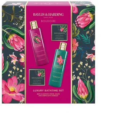 Baylis & Harding Baylis & Harding Tropical Paradise Set (bubble/250 мл +b/cr/250 мл + soap/2x100 г) - Набор для ванны и тела Baylis and Harding Tropical Paradise пена для ванны 250 мл, крем для душа 250 мл и мыло 2 шт. по 100 г