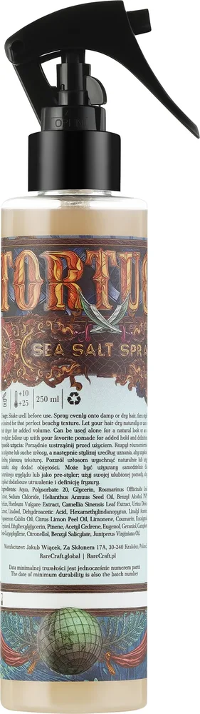Текстурирующий спрей с морской солью RareCraft Sea Salt Spray Tortuga, Польша, 200 мл
