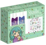 Детский набор для дизайна ногтей Snails Mermaid Lagoon лаки Petite Loving и Bedtime Stories 2 шт по 5 мл и наклейки — фото 1