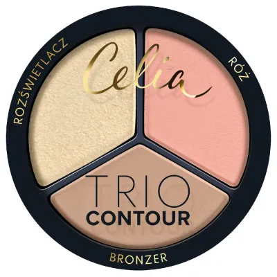 Палетка для контуринга лица Celia Trio Contour с бронзером и хайлайтером