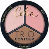 Палетка для контуринга лица Celia Trio Contour с бронзером и хайлайтером, оттенок 03 — фото 1