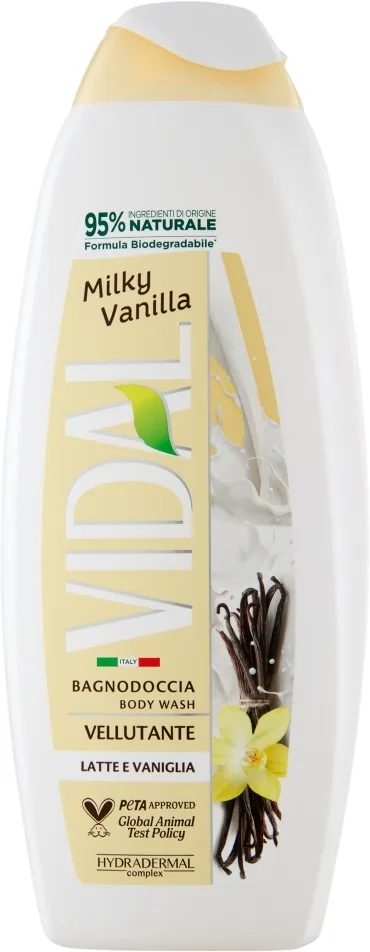 Гель для душа Vidal Milky Vanilia с ароматом молочной ванили, 600 мл