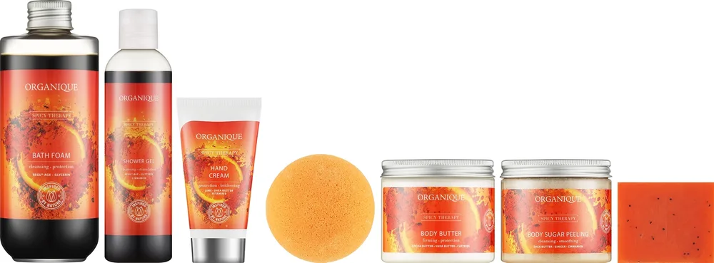 Набор для тела Organique Warm Your Senses мыло баттер скраб и гель для душа с пряным апельсином 7 предметов