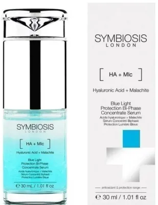 Сыворотка для лица Symbiosis London Blue Light Protection двухфазная, с гиалуроновой кислотой, 30 мл