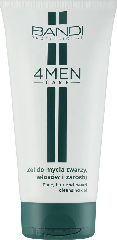 Гель Bandi Professional 4MEN 3 в 1 для лица, волос и бороды с кофеином, 150 мл