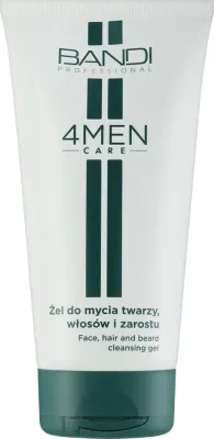 Гель Bandi Professional 4MEN 3 в 1 для лица, волос и бороды с кофеином, 150 мл