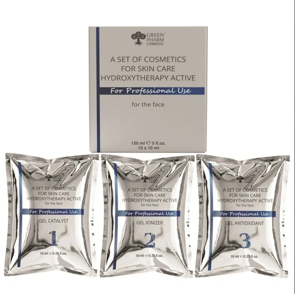 Набор гелей для ухода за лицом Green Pharm Cosmetic Hydroxytherapy Active 15 шт по 10 мл