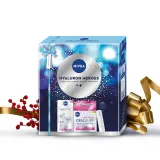 Набор для лица NIVEA Hyaluron Heroes бальзам для губ дневной крем SPF30 и сыворотка с гиалуроновой кислотой для зрелой кожи 4.8 г+50+30 мл — фото 2
