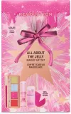 Набор для макияжа Makeup Revolution All About The Jelly желейный тинт для губ и щек палетка теней хайлайтер и кисть 6 предметов — фото 1