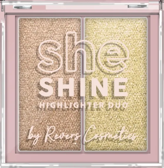 Хайлайтер для лица Revers She Shine Highlighter Duo из двух оттенков, 7,2 г, оттенок 01 - Desert Beam