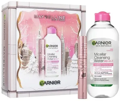 Набор Maybelline New York тушь для ресниц Lash Sensational Sky High черная 7.2 мл и мицеллярная вода 400 мл