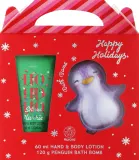 Детский набор Aurora Xmas Kids лосьон для рук и тела и бомбочка-пингвин для ванны с ароматом лотоса 60 мл+120 г — фото 1