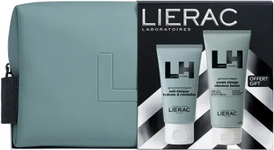 Мужской набор Lierac Homme увлажняющий гель-крем для лица и гель для лица тела и волос с кофеином 50+200 мл