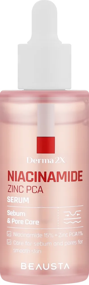 Сыворотка для лица Beausta Niacinamide Zinc PCA себорегулирующая, для сужения пор, 50 мл
