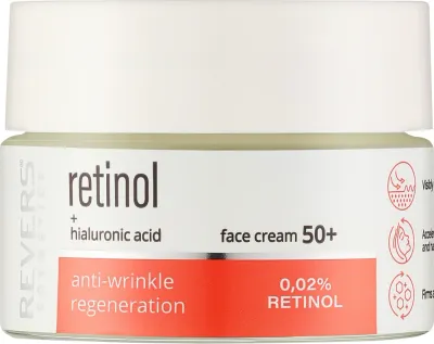 Крем для лица Revers Cosmetics Retinol & Hyaluronic Acid 50+ с ретинолом 50 мл