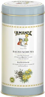 L'Amande L'Amande Tuscany Boite Bath Foam - Гель-пенка для душа и ванны Тоскана с кипарисом и цветами ракитника, в подарочной жестяной шкатулке, 500 мл