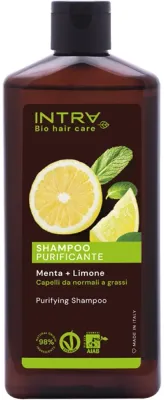 Шампунь Intra Mint & Lemon очищающий с мятой и лимоном без силиконов и SLS, 250 мл