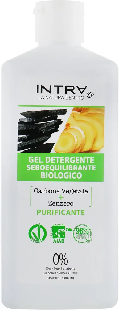 Себорегулирующий гель Intra Charcoal&Ginger с углём и имбирём, 200 мл