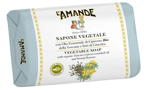 Мыло растительное L'Amande Vegetable Soap кипарис и дрок Тоскана, 200 г