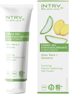 Крем-гель для лица Intra Aloe and Ginger Sebum Balancing Gel Cream балансирующий, с алоэ и имбирём, 50 мл