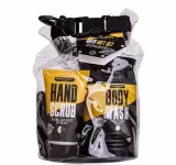 Мужской набор Accentra Bath Body Toolkit гель для душа 400 мл скраб для рук 50 мл черная мочалка и водонепроницаемая сумка — фото 1