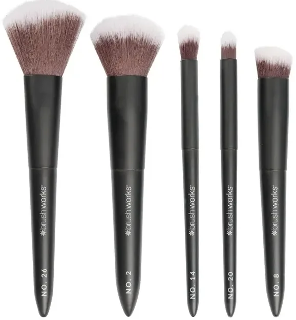 Дорожный набор кистей для макияжа Brushworks On-The-Go Travel Brush Set из 5 предметов