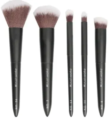 Дорожный набор кистей для макияжа Brushworks On-The-Go Travel Brush Set из 5 предметов