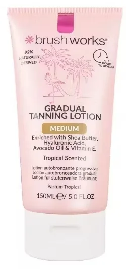 Brushworks Gradual Tanning Drops Medium автозагар для тела с гиалуроновой кислотой, 150 мл