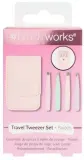 Дорожный набор пинцетов Brushworks Pastels из нержавеющей стали 4 шт по 5 см — фото 1