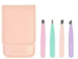 Дорожный набор пинцетов Brushworks Pastels из нержавеющей стали 4 шт по 5 см — фото 2