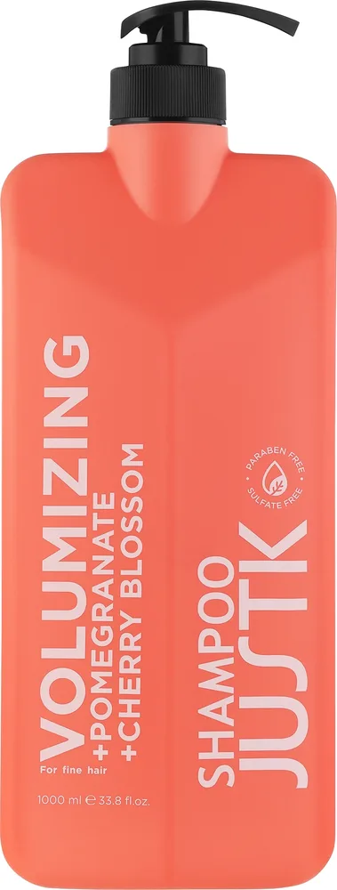 Шампунь JustK Pomegranate & Cherry Blossom для объёма тонких волос, гранат