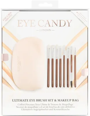 Набор кистей для макияжа глаз Eye Candy Ultimate кисти 7 шт двусторонняя кисть для бровей и косметичка