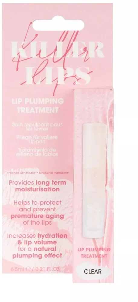 Блеск для губ Killer Lips Killer Kiss Lip Plumping Treatment Clear для объёма губ прозрачный увлажняющий, 6,5 мл