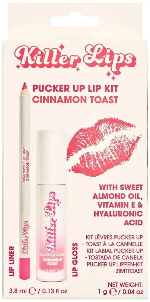 Набор для макияжа губ Killer Lips Pucker Up Cinnamon Toast карандаш 1 г и блеск для губ 3.8 мл