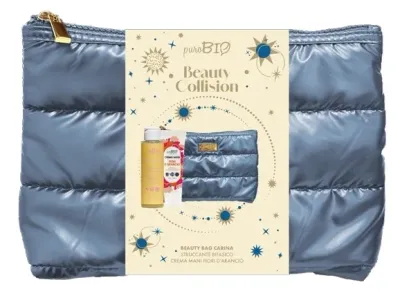 Набор PuroBio Cosmetics Beauty Bag Carina средство для снятия макияжа 100 мл питательный крем для рук 50 мл и косметичка