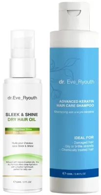 Набор Dr. Eve_Ryouth Advanced Keratin шампунь 100 мл и сухое масло для волос 60 мл