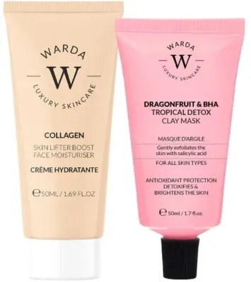 Набор Warda Luxury Skincare увлажняющий крем для лица 50 мл и глиняная маска с драконьим фруктом 50 мл