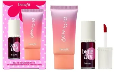 Набор Benefit Dew The Benetint тинт для губ и щек 6 мл и жидкий хайлайтер оттенок Luna 25 мл