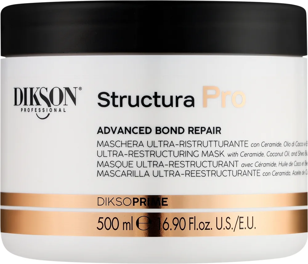Ультра-реструктурирующая маска для волос Dikson Structura Pro, аминокислоты пшеницы и сои, церамиды, ниацинамид, 500 мл