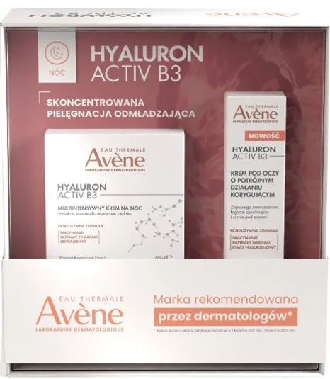 Набор Avene Hyaluron Activ B3 ночной крем для лица 40 мл и крем для области вокруг глаз 15 мл