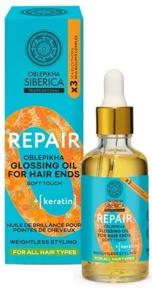 Восстанавливающее масло-блеск для кончиков волос Natura Siberica Oblepikha Repair Glossing Oil