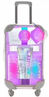 Набор Aurora Beauty Z гель для душа 100 мл шампунь 100 мл крем для рук 60 мл полотенце и футляр