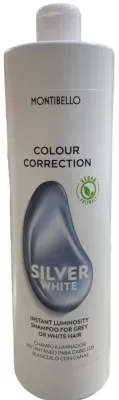 Шампунь для волос Montibello Colour Correction Silver White для седых и белых волос, нейтрализует жёлтый оттенок, 1000 мл