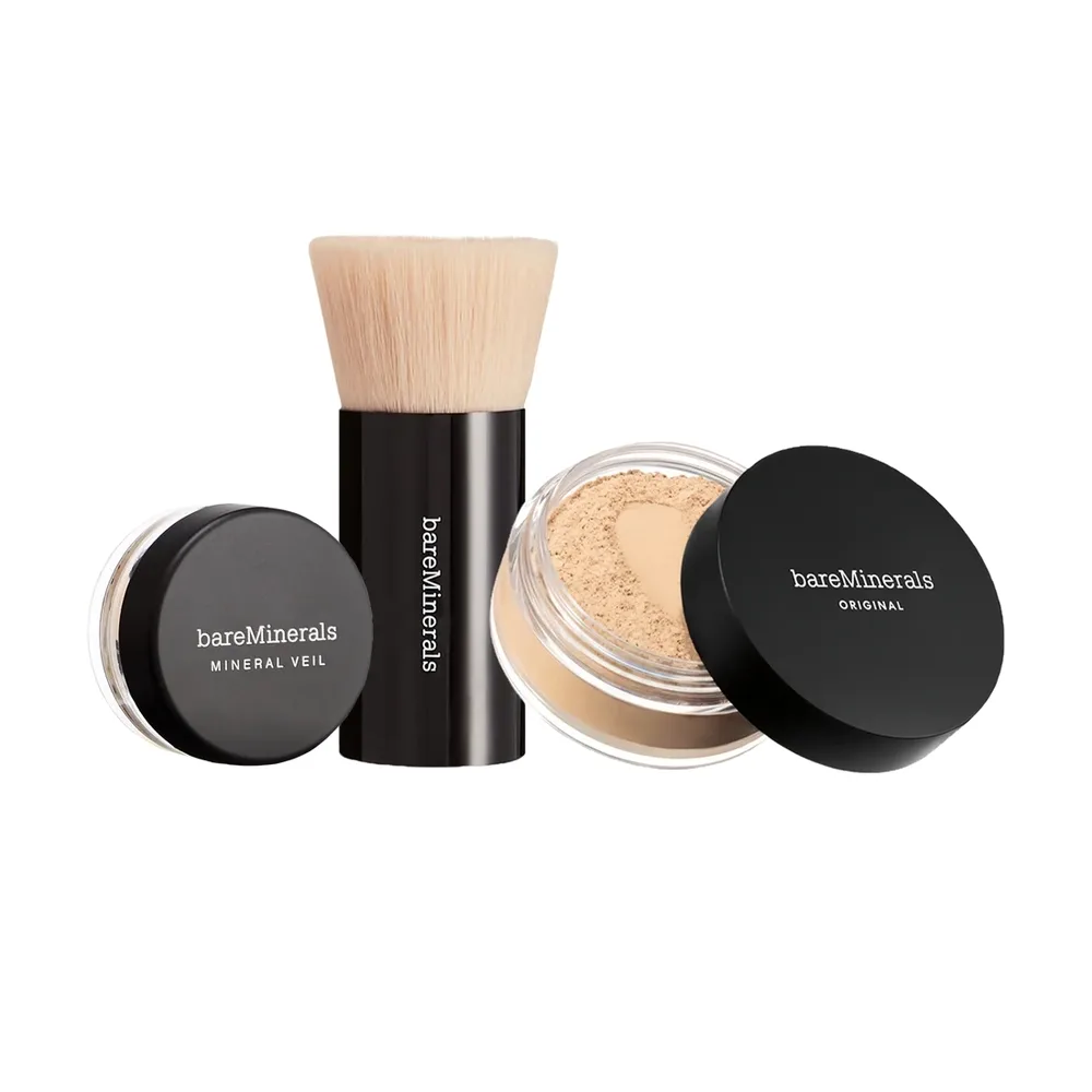 Набор для лица Bare Minerals The Original Get Started минеральная пудра-основа, пудра и кисть, оттенок Medium Tan