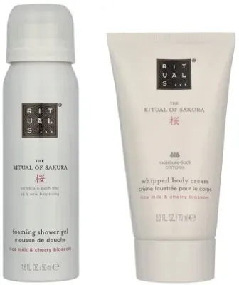 Дорожный набор Rituals Sakura крем для тела и пенный гель для душа с ароматом сакуры 70+50 мл
