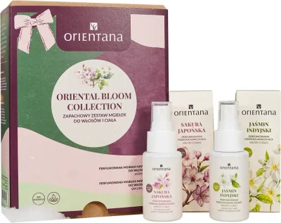 Набор спреев Orientana Oriental Bloom два увлажняющих спрея для тела и волос с ароматами жасмина и сакуры 2x50 мл